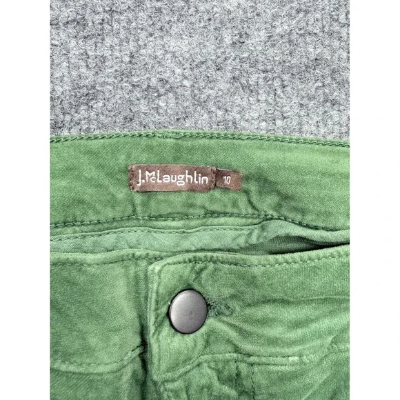 J.McLaughlin Womens Green Corduroy Slim Straight Leg Pants Size 10 - Picture 5 of 8